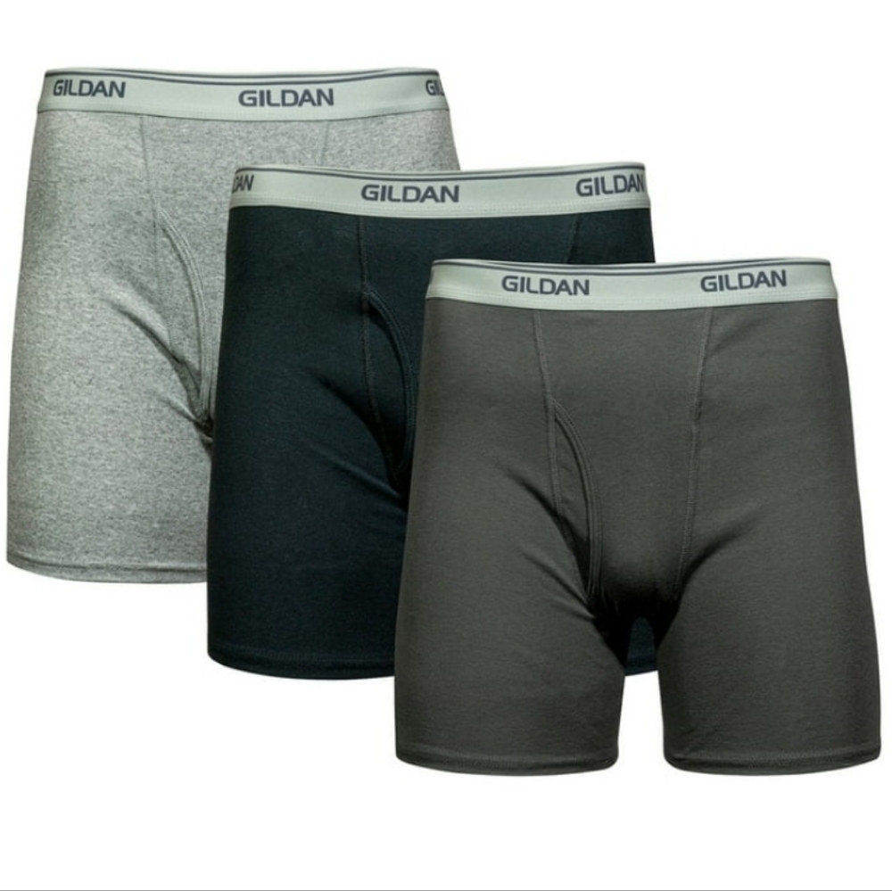 Gildan Black and Gray Boxer Briefs with Comfort Fit 3 Pack 2XL NWT